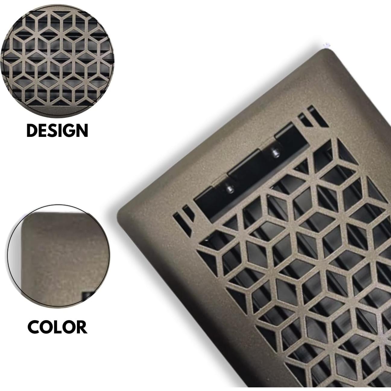 Registro de Piso 4x12 Bronce Metálico Sierra Gates - Ventilación