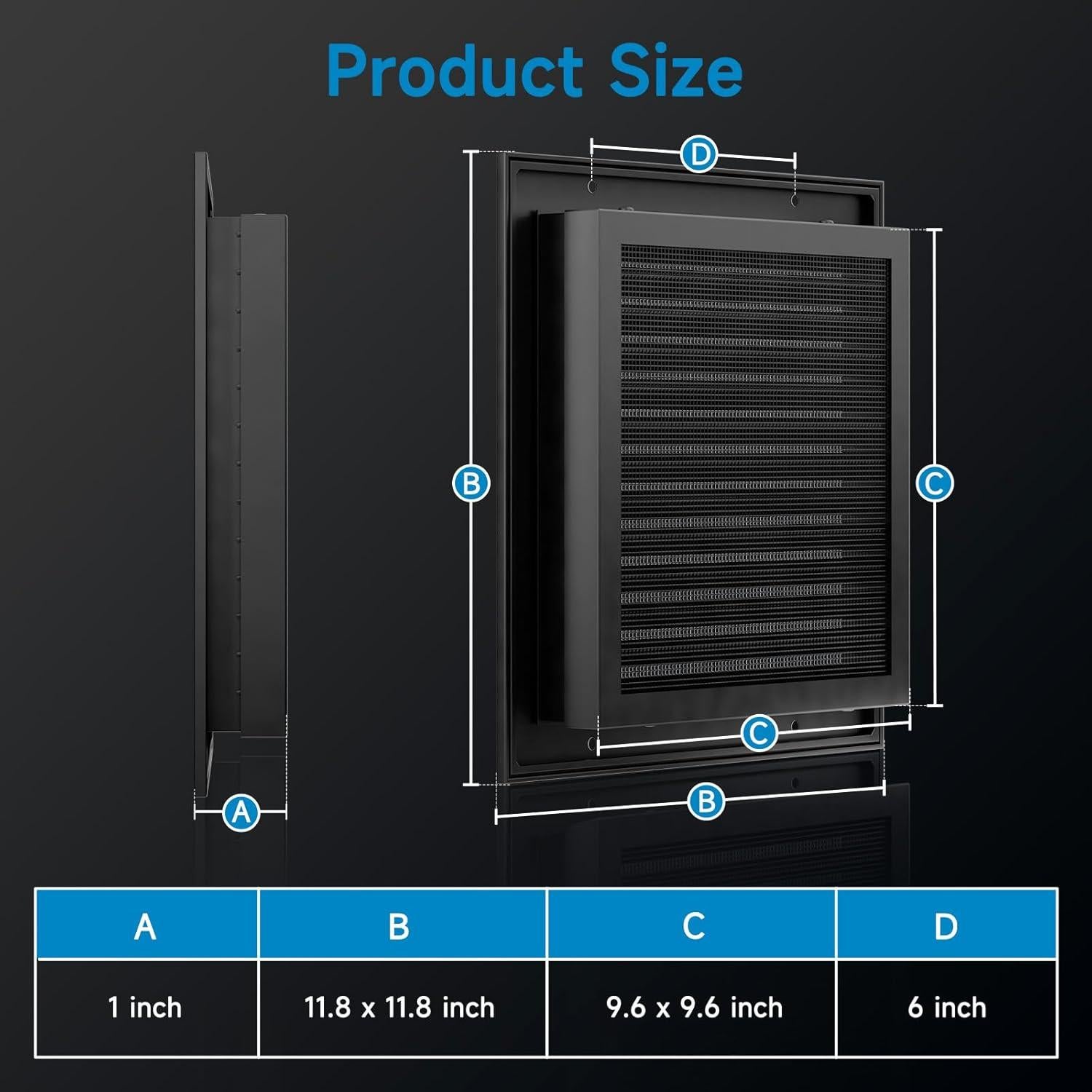 Ventilación de Tejado 30 x 30 cm Hon&Guan Aluminio Negro