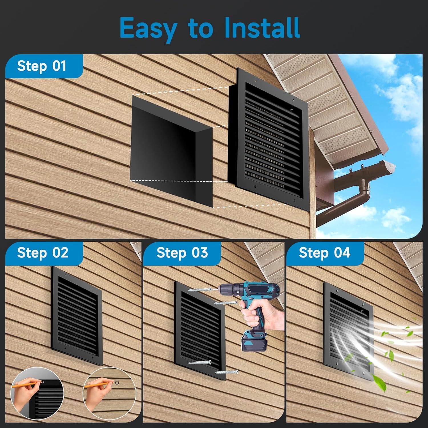 Ventilación de Tejado 30 x 30 cm Hon&Guan Aluminio Negro