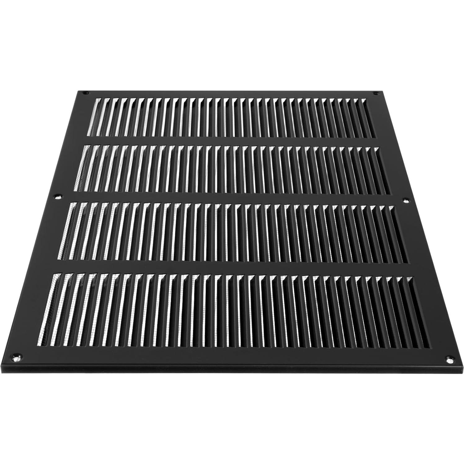 Cubierta de Ventilación Metal Negra 40x30 cm con Protección Insectos