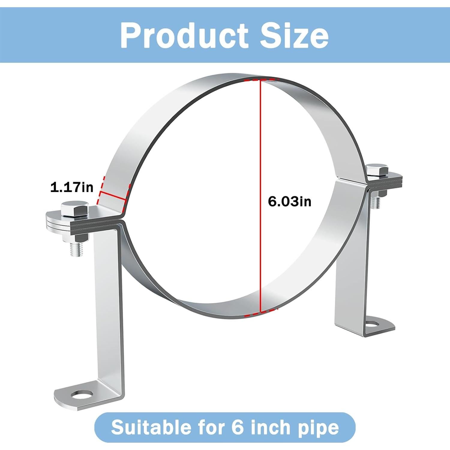 Correa de Pared de Ventilación B Fengone 6 Pulgadas 4 Pcs
