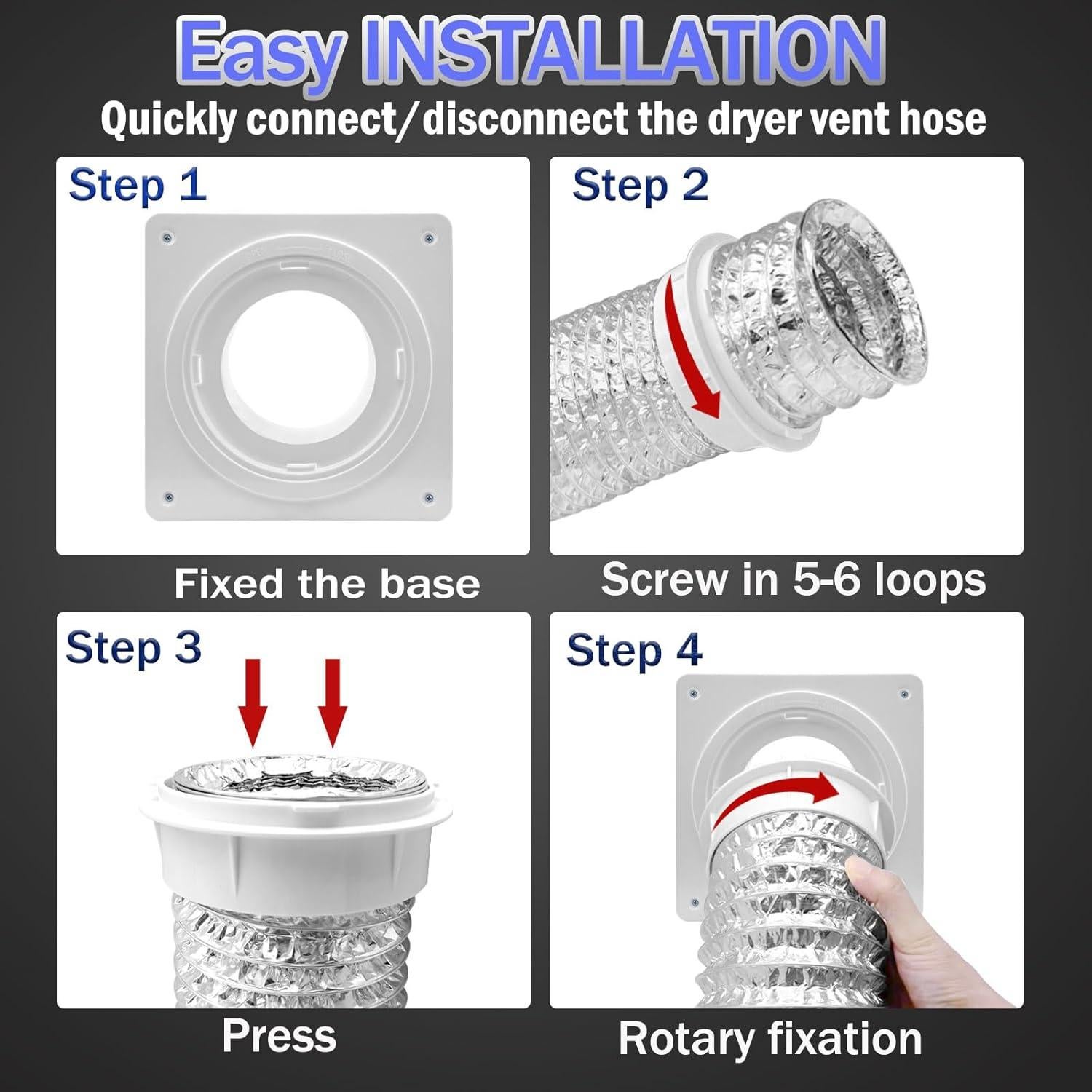 Kit de Conector de Manguera de Ventilación de Secadora cyu rekol 91.44 cm