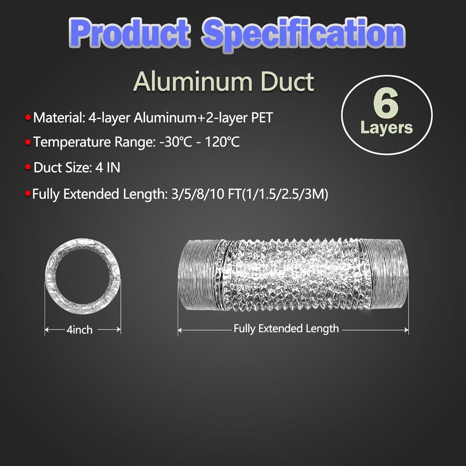 Kit de Conector de Manguera de Ventilación de Secadora cyu rekol 91.44 cm