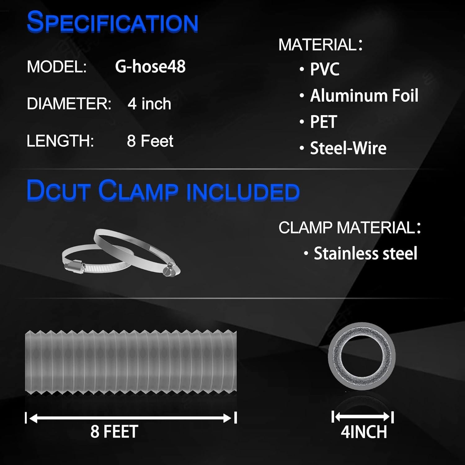 Manguera de Ventilación TEAIERXY 4" x 2.44m Aislada Flexible