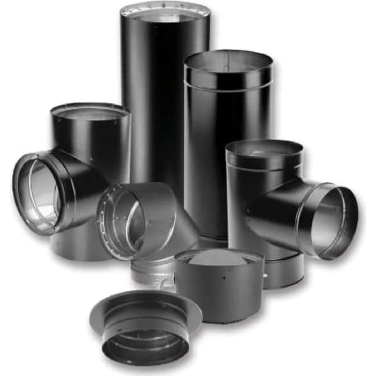 Conector de Tubería Chimenea DuraVent 6" Negro Ajustable 12"