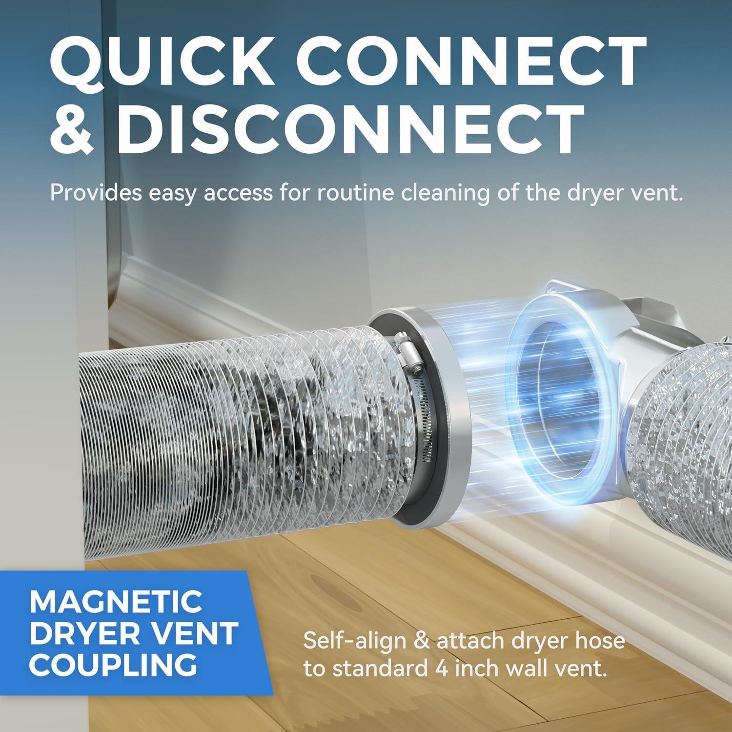 Acoplamiento de Ventilación de Secadora Magnético Jeevony DV90 0.79m