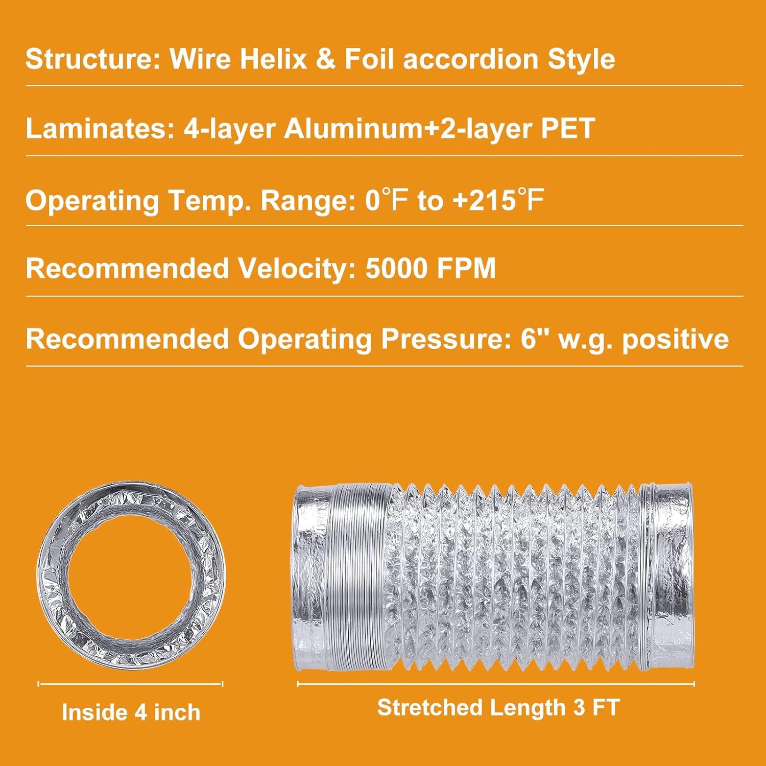Manguera de Ventilación Flexible 4" Steelsoft 0.91m Aluminio