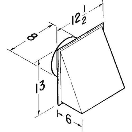 Tapón de Pared Redondo Broan-NuTone 643 8" Aluminio