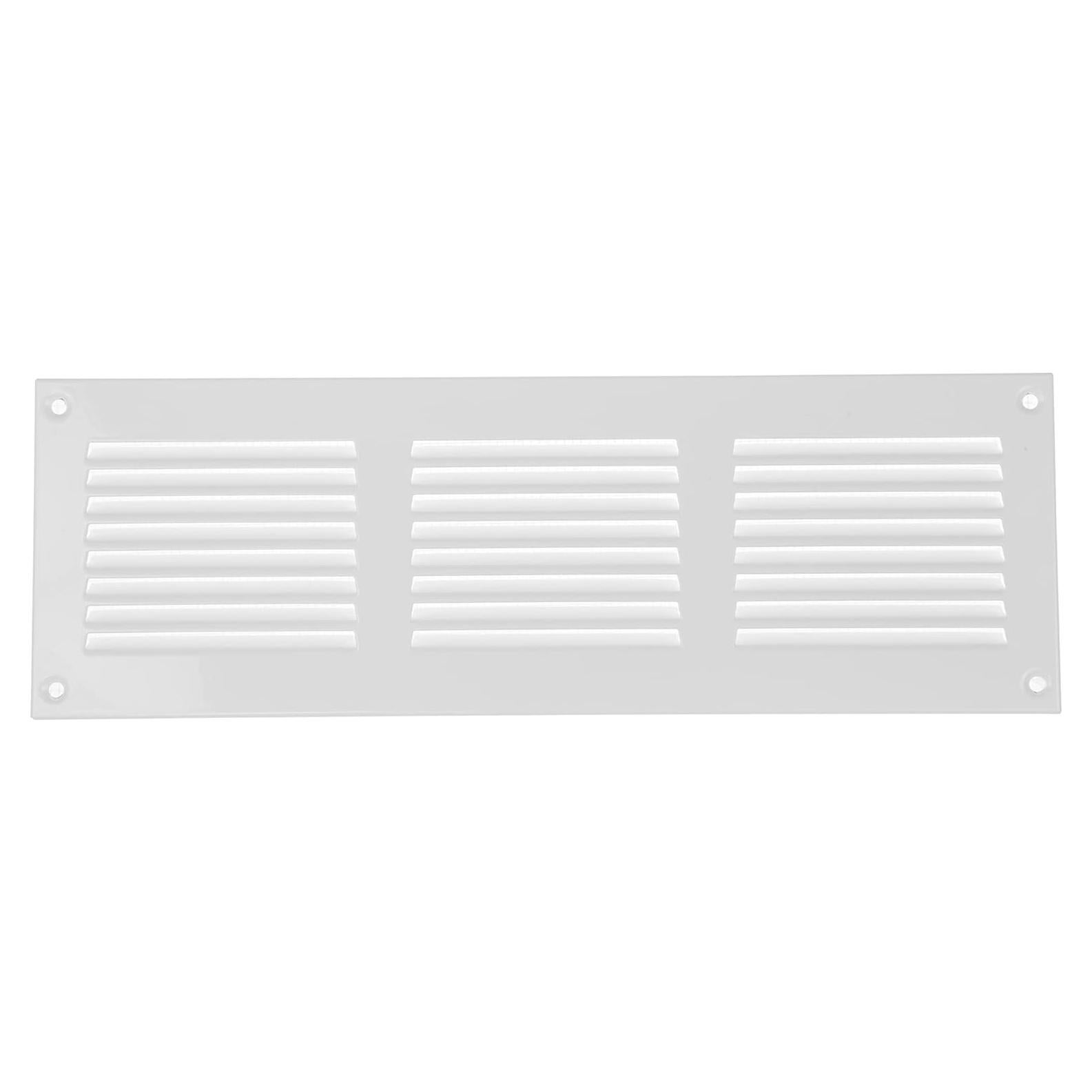 Repa Market 12x4 Inch Air Vent Cover/White Galvanized Steel Louvered Grill Cover with Mesh Screen/Wall or Ceiling Vent/Durable Flush Mount HVAC Register for Indoor and Outdoor Ventilation