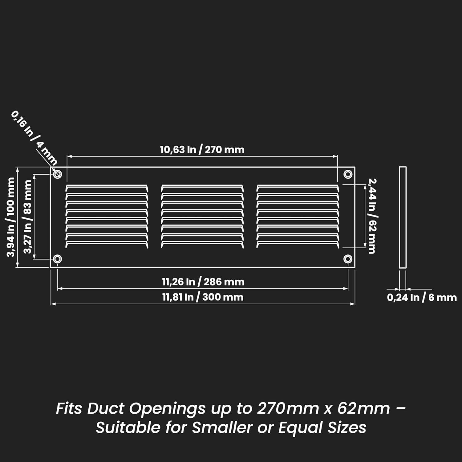 Repa Market 12x4 Inch Air Vent Cover/White Galvanized Steel Louvered Grill Cover with Mesh Screen/Wall or Ceiling Vent/Durable Flush Mount HVAC Register for Indoor and Outdoor Ventilation