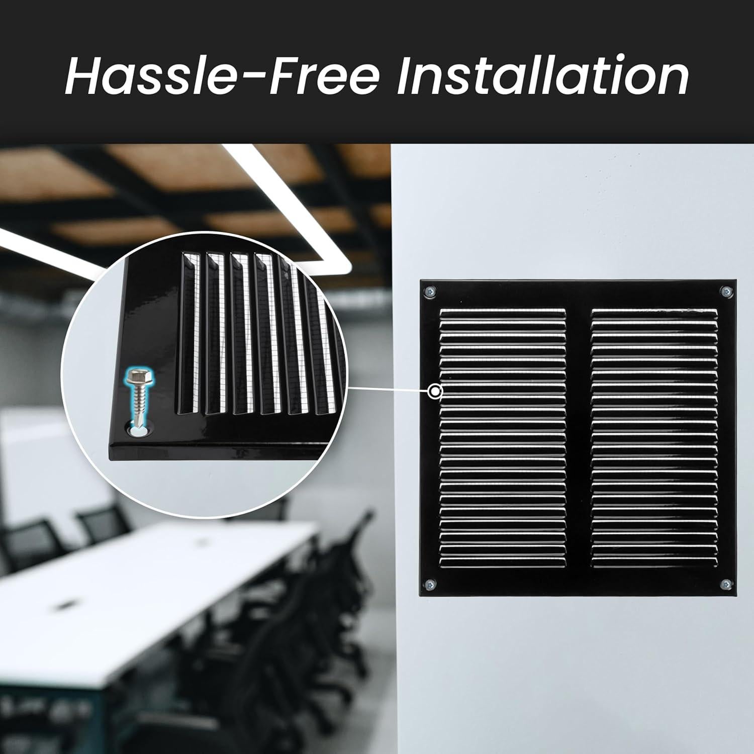 Repa Market 12x4 Inch Air Vent Cover/White Galvanized Steel Louvered Grill Cover with Mesh Screen/Wall or Ceiling Vent/Durable Flush Mount HVAC Register for Indoor and Outdoor Ventilation