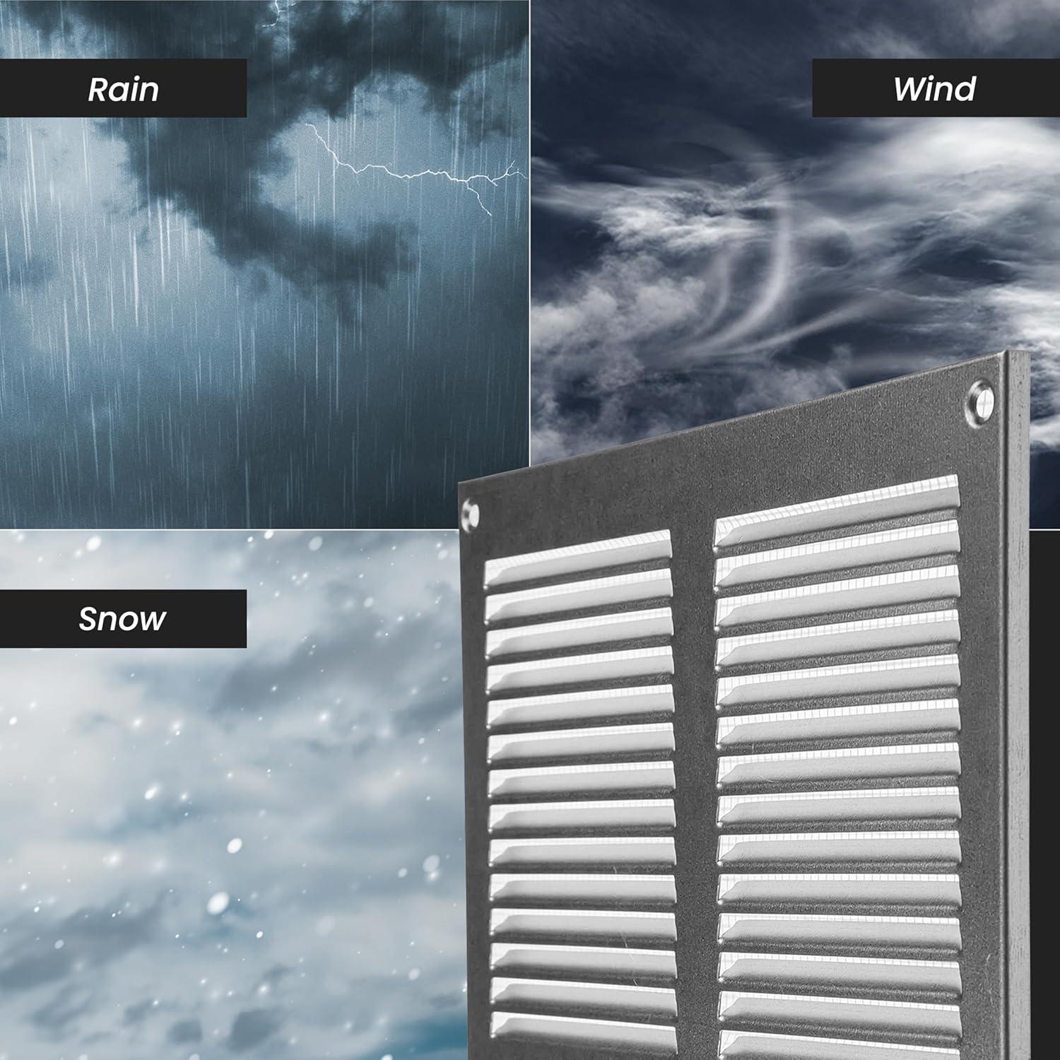 Repa Market 12x4 Inch Air Vent Cover/White Galvanized Steel Louvered Grill Cover with Mesh Screen/Wall or Ceiling Vent/Durable Flush Mount HVAC Register for Indoor and Outdoor Ventilation