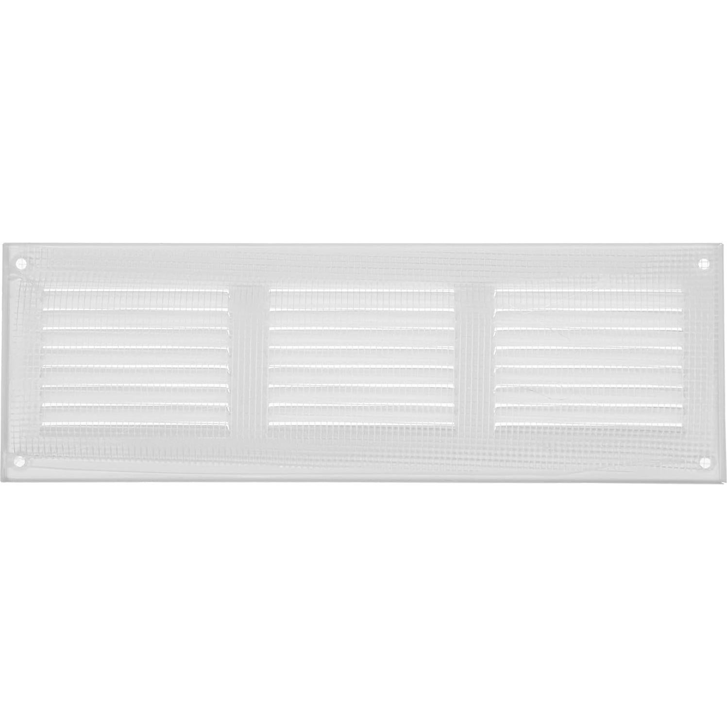 Repa Market 12x4 Inch Air Vent Cover/White Galvanized Steel Louvered Grill Cover with Mesh Screen/Wall or Ceiling Vent/Durable Flush Mount HVAC Register for Indoor and Outdoor Ventilation