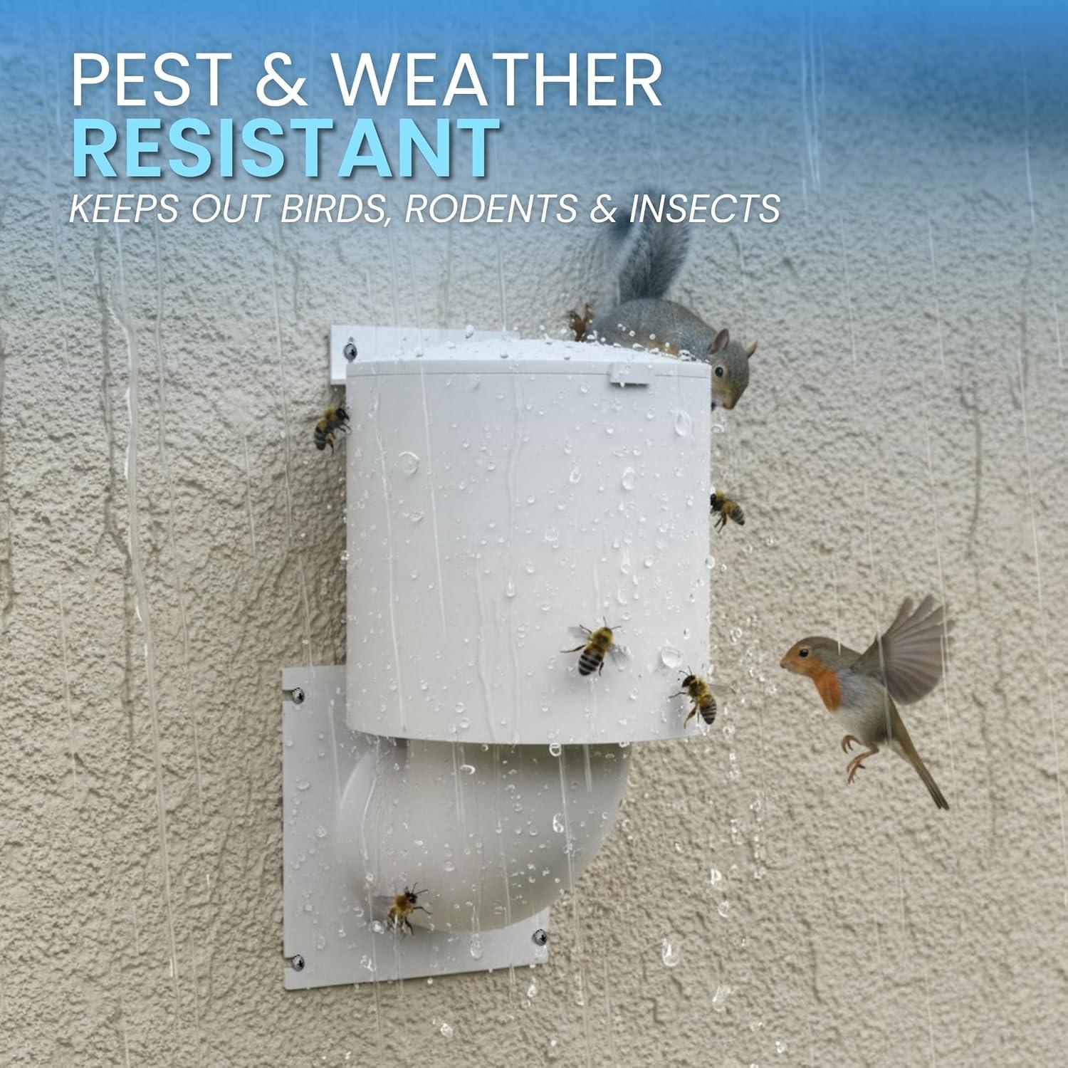 Cubierta de Ventilación de Secadora RAEFLOW 4" Blanco