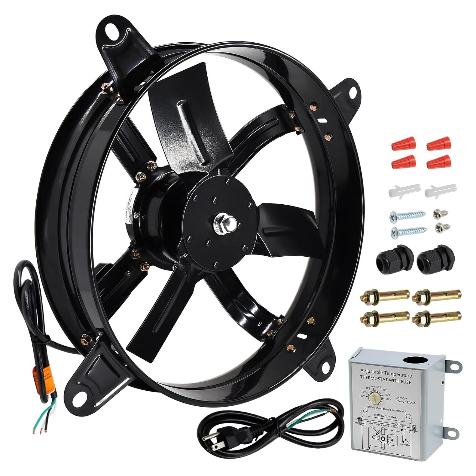 Ventilador de Tejado Hiorucet 16" Montaje en Pared con Termostato