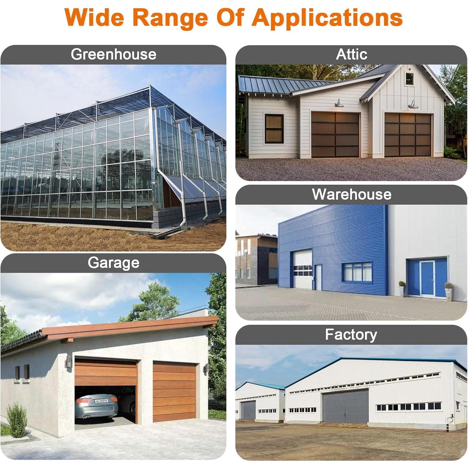 Ventilador de Tejado Hiorucet 16" Montaje en Pared con Termostato