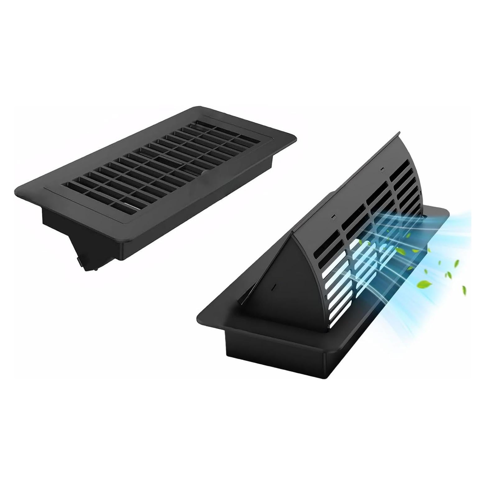 Cubiertas de Ventilación Ajustables ABUNRO 4x10" Negro - Paquete de 2