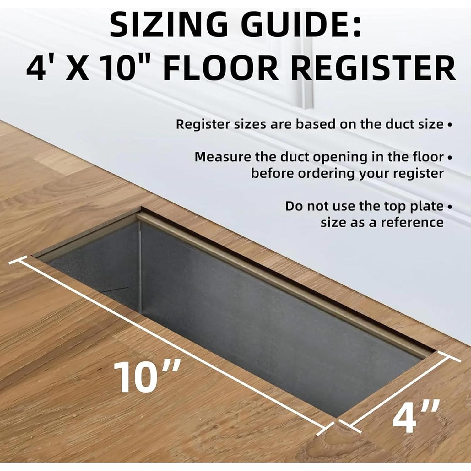 Cubiertas de Ventilación Ajustables ABUNRO 4x10" Negro - Paquete de 2