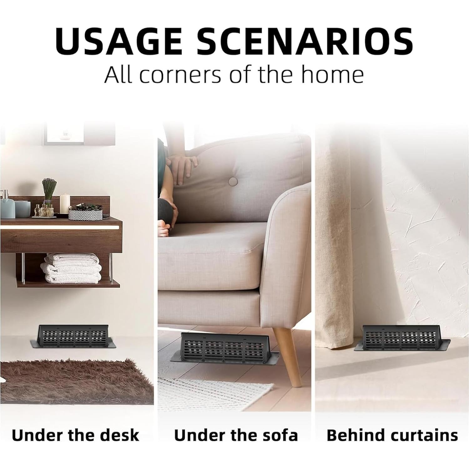 Cubiertas de Ventilación Ajustables ABUNRO 4x10" Negro - Paquete de 2