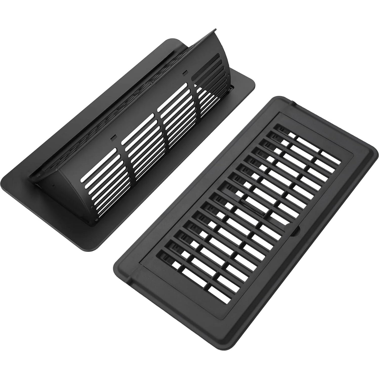 Cubiertas de Ventilación Ajustables ABUNRO 4x10" Negro - Paquete de 2