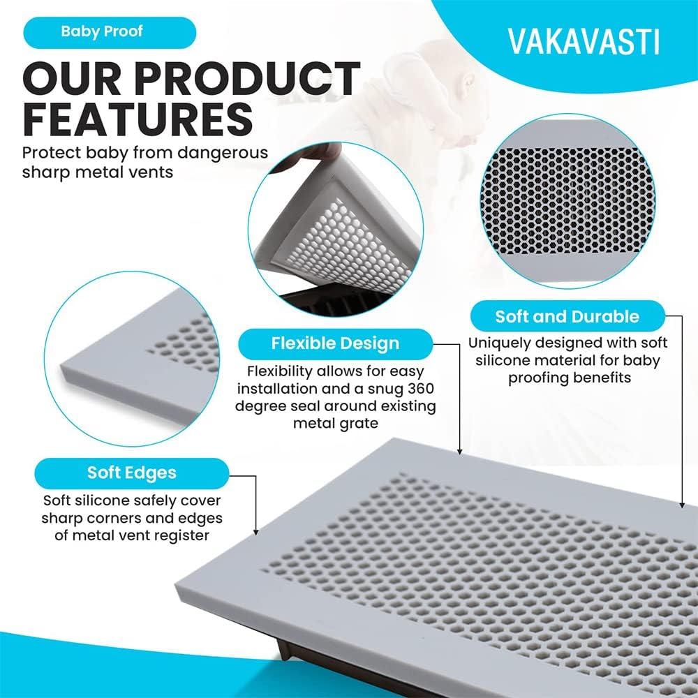 Cubierta de Ventilación a Prueba de Niños Vakavasti 2pcs Gris