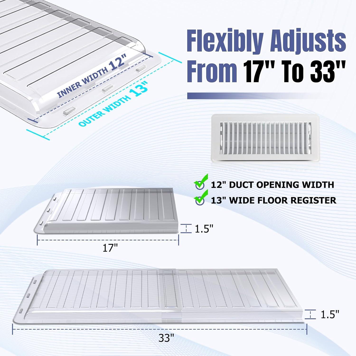 Extensor Magnético de Ventilación Touri 2 Pack 33 cm Ajustable