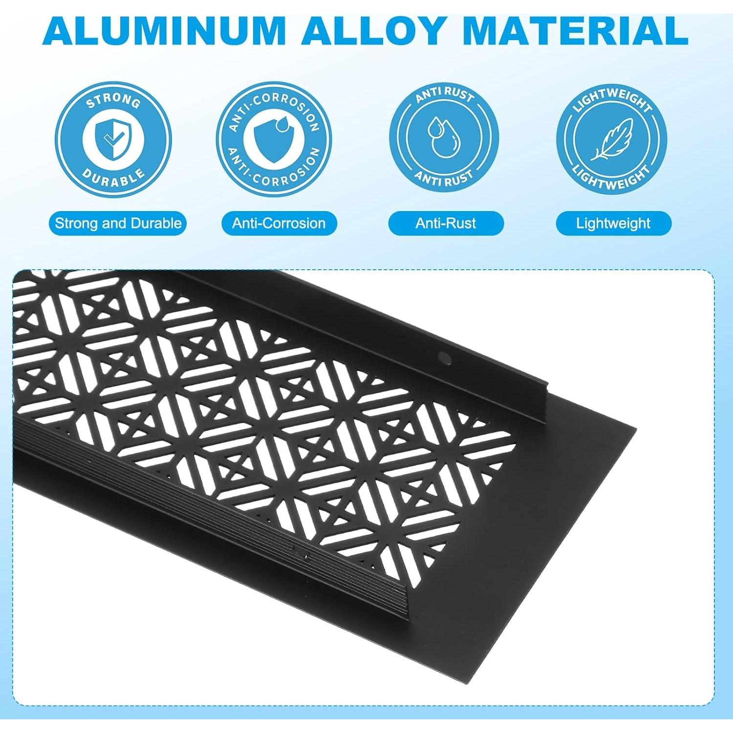 Cubierta de Ventilación PATIKIL 25.4 x 7.6 cm Aluminio Negra