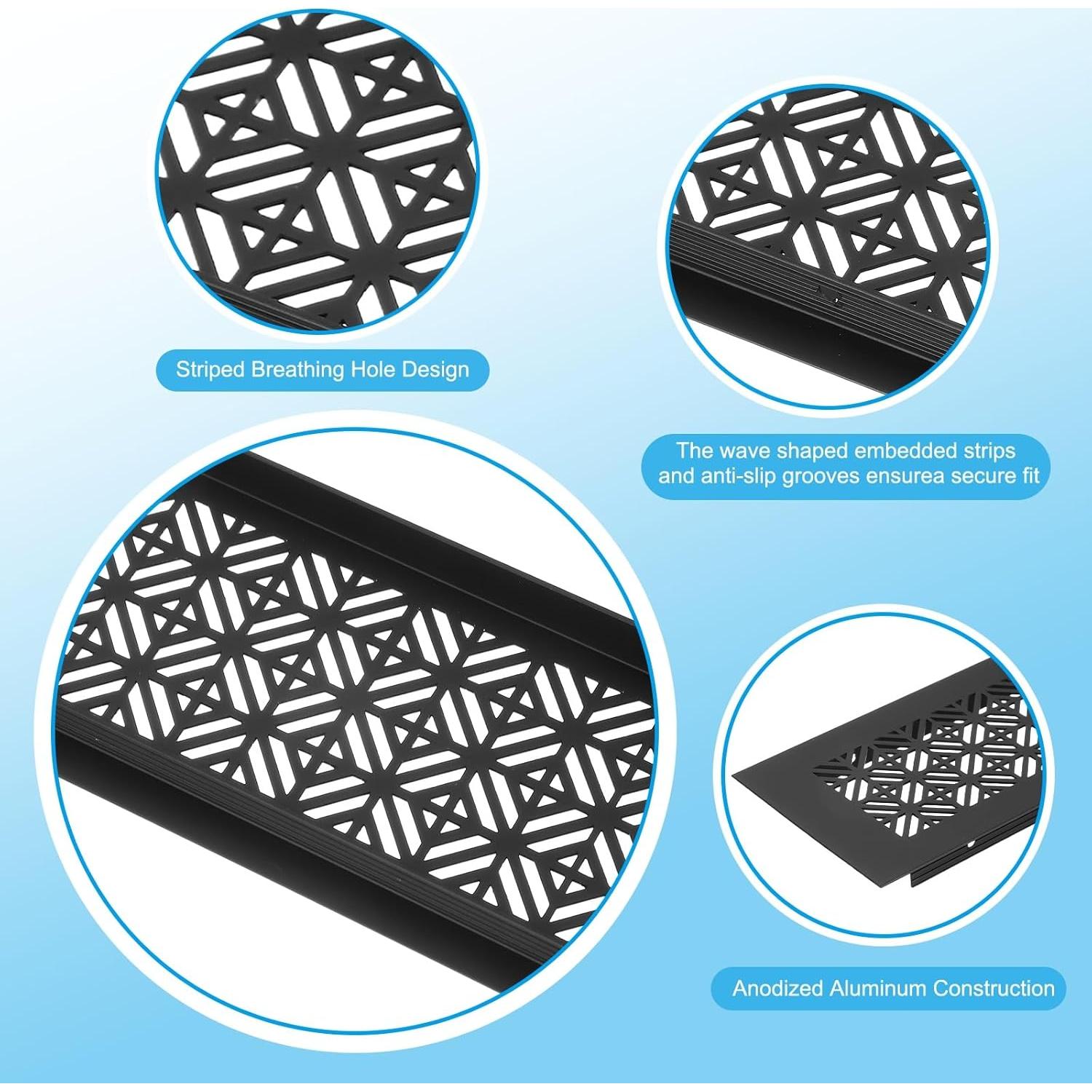 Cubierta de Ventilación PATIKIL 25.4 x 7.6 cm Aluminio Negra