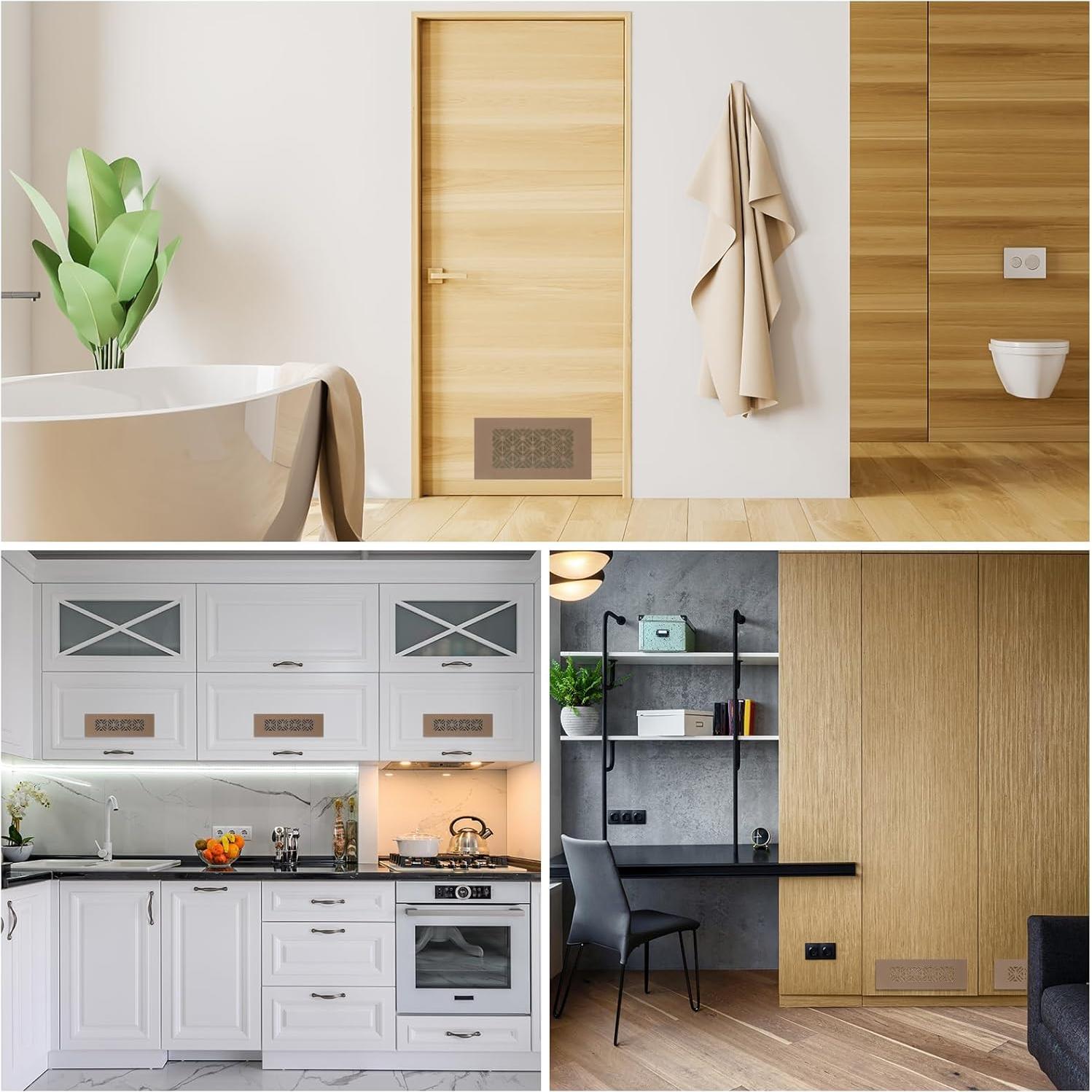 Cubierta de Ventilación PATIKIL 30.48 x 7.62 cm Aluminio Negra - 2 Pcs