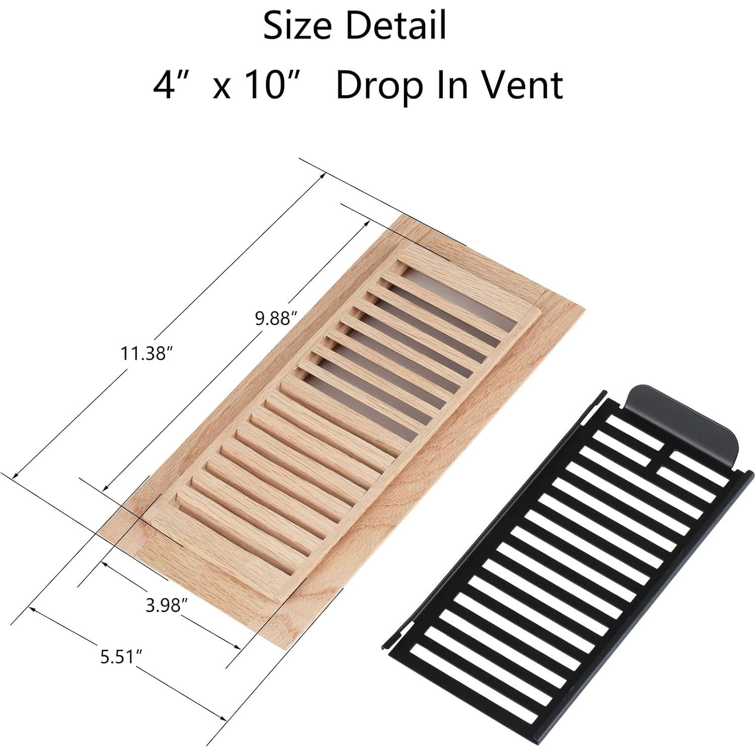 Rejilla de Piso de Madera Dura Roble Blanco 10x25 cm con Compensador