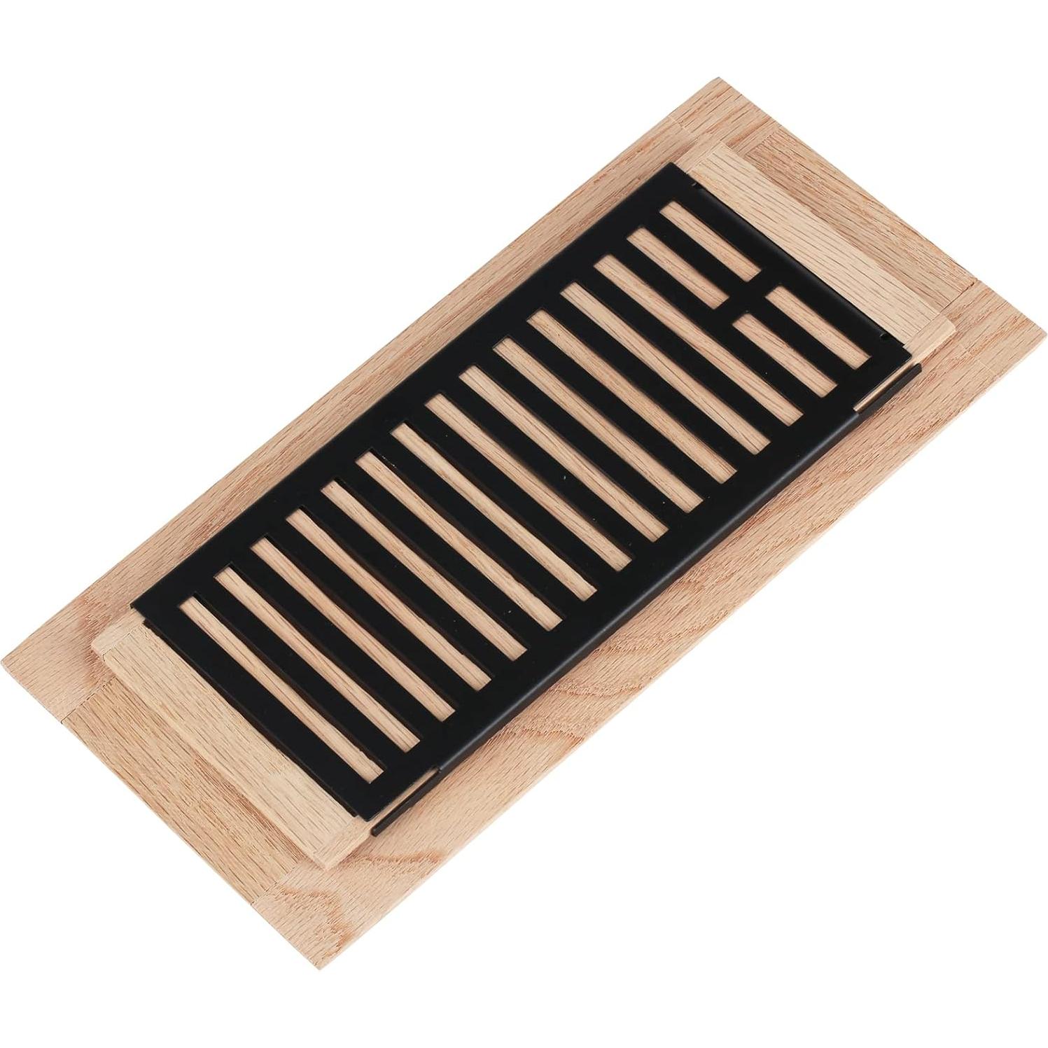 Rejilla de Piso de Madera Dura Roble Blanco 10x25 cm con Compensador