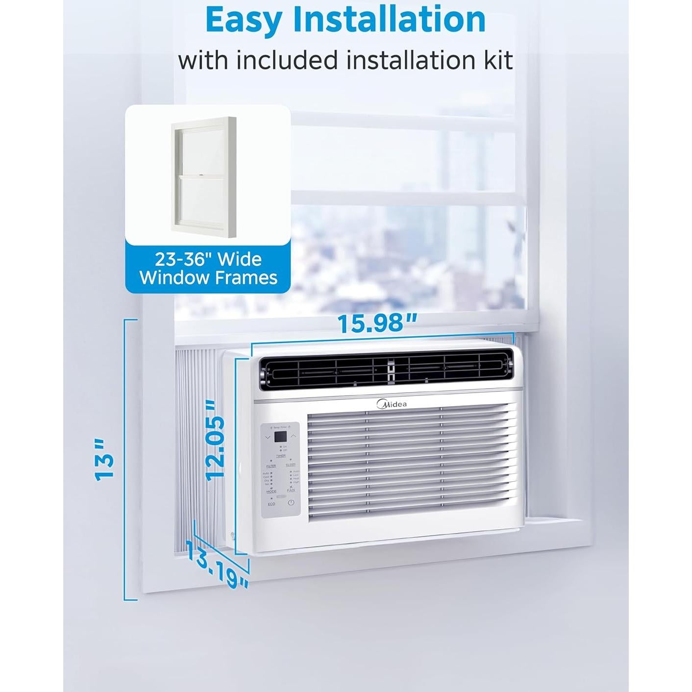 Aire Acondicionado de Ventana Midea 5,000 BTU EasyCool 13.94 m²