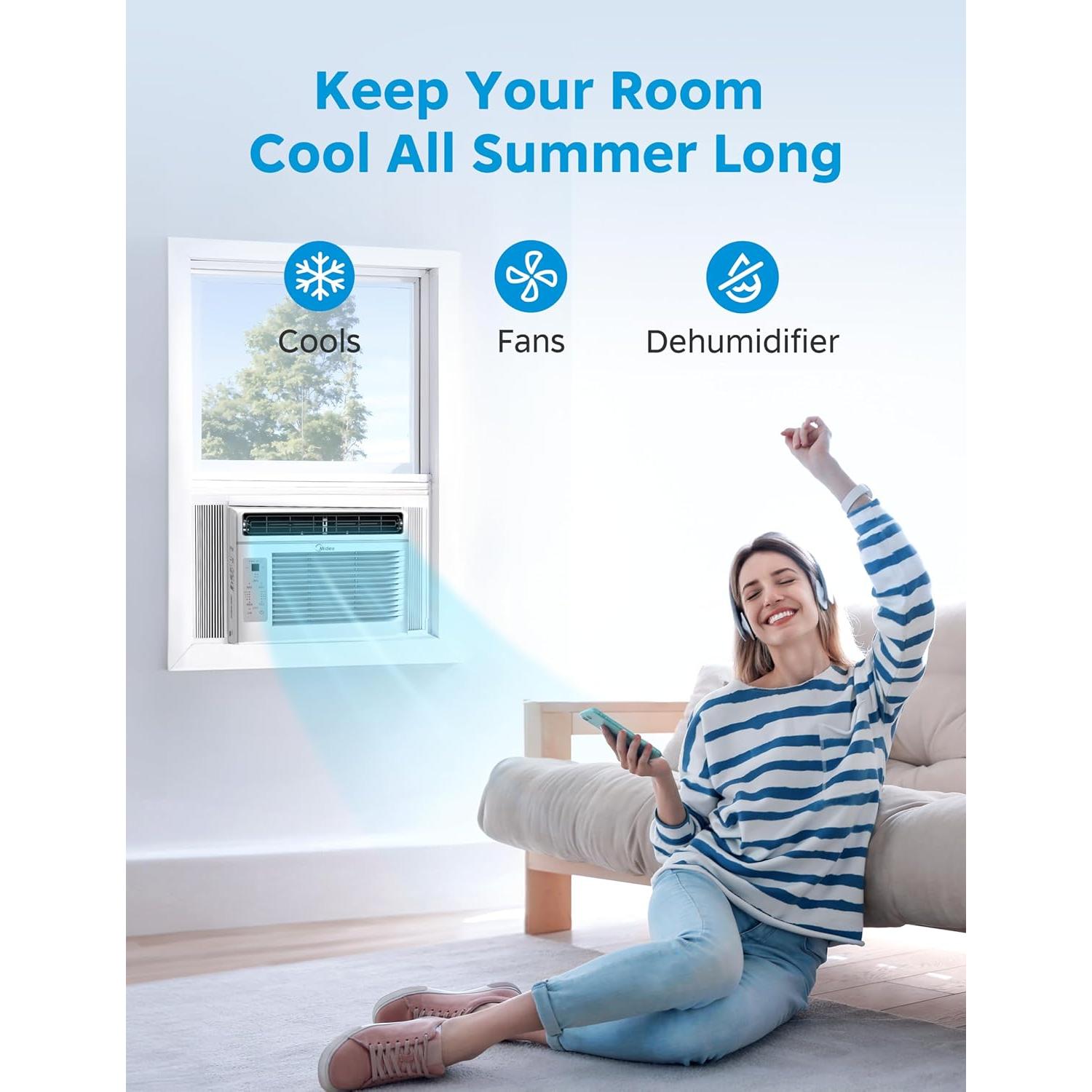 Aire Acondicionado de Ventana Midea 5,000 BTU EasyCool 13.94 m²