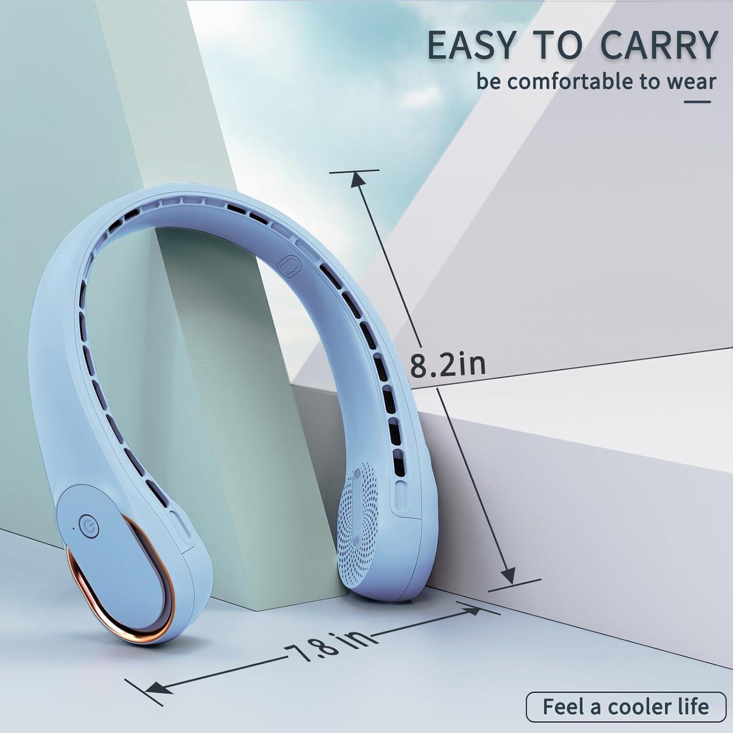 Ventilador de Cuello ASNUG R5 Recargable USB 4000mAh 3 Velocidades