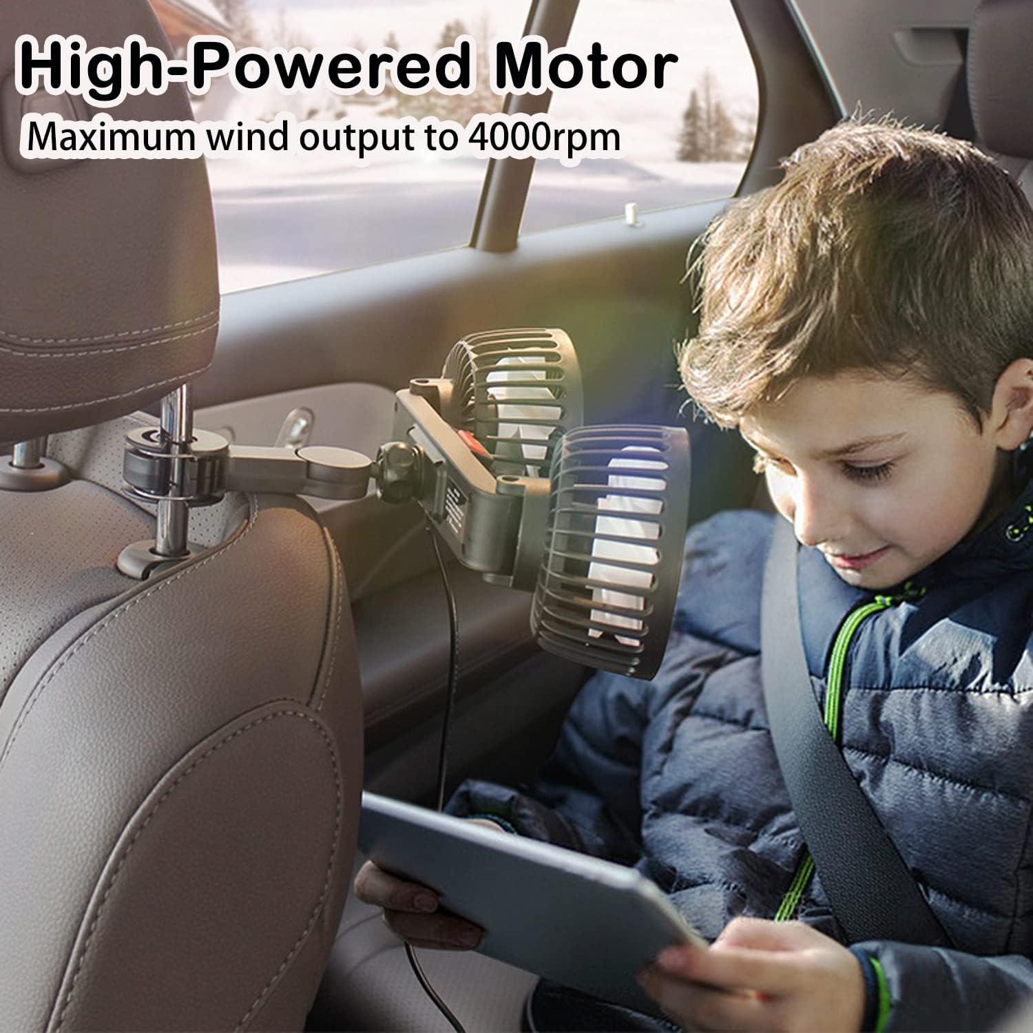 Ventilador de Automóvil POYICGS Doble Cabeza 3 Velocidades