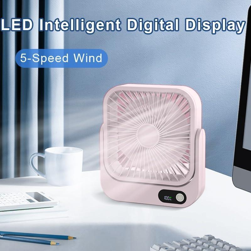 Ventilador Portátil GIIKNEW 5000mAh Magnético Rosa