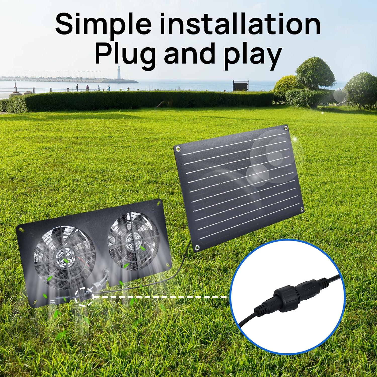 Ventilador de Escape Solar DC HOUSE 20W para Invernaderos y Gallineros