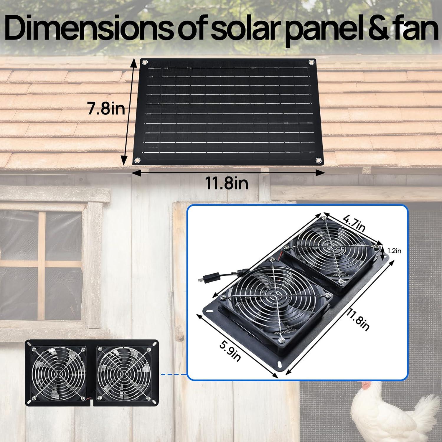 Ventilador de Escape Solar DC HOUSE 20W para Invernaderos y Gallineros