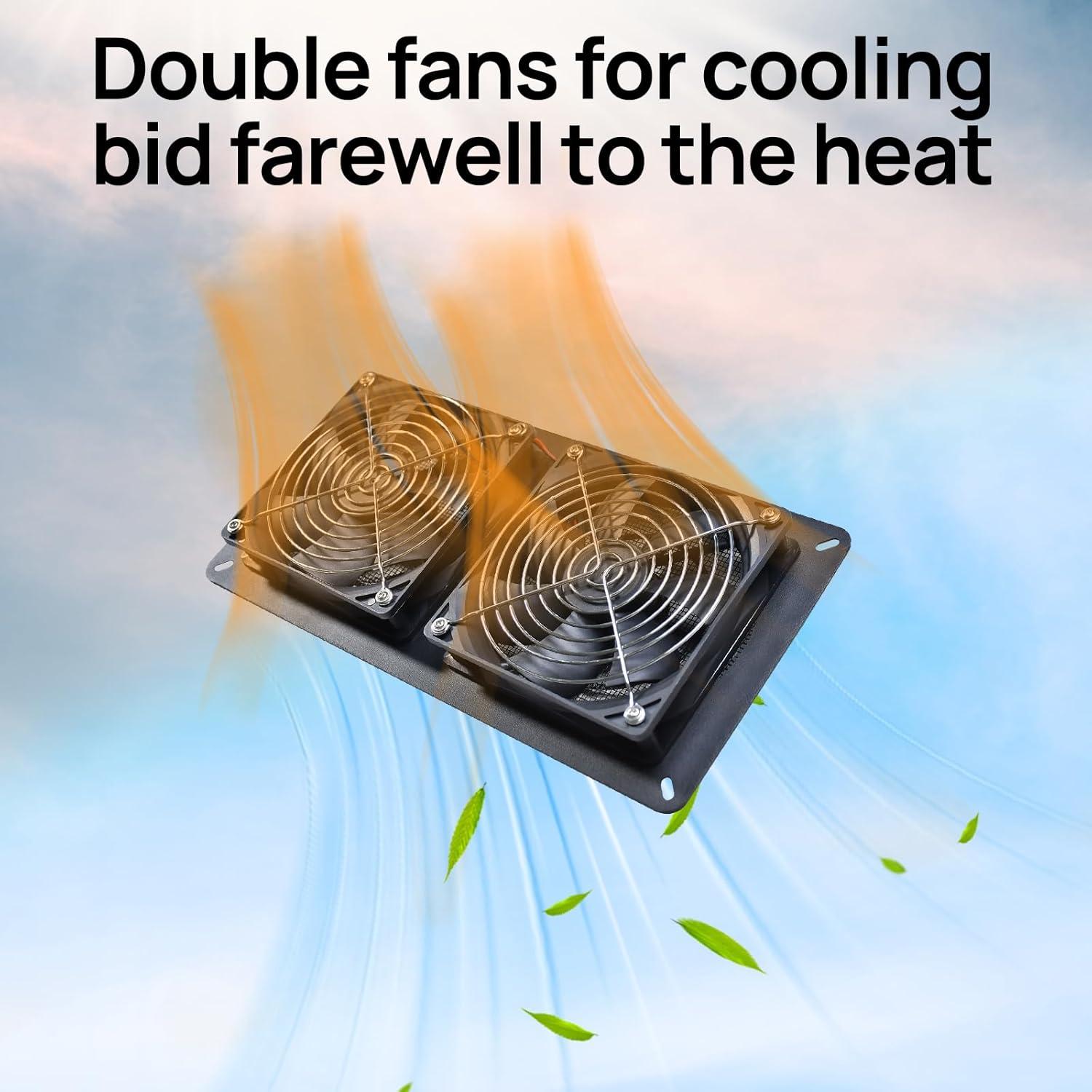 Ventilador de Escape Solar DC HOUSE 20W para Invernaderos y Gallineros