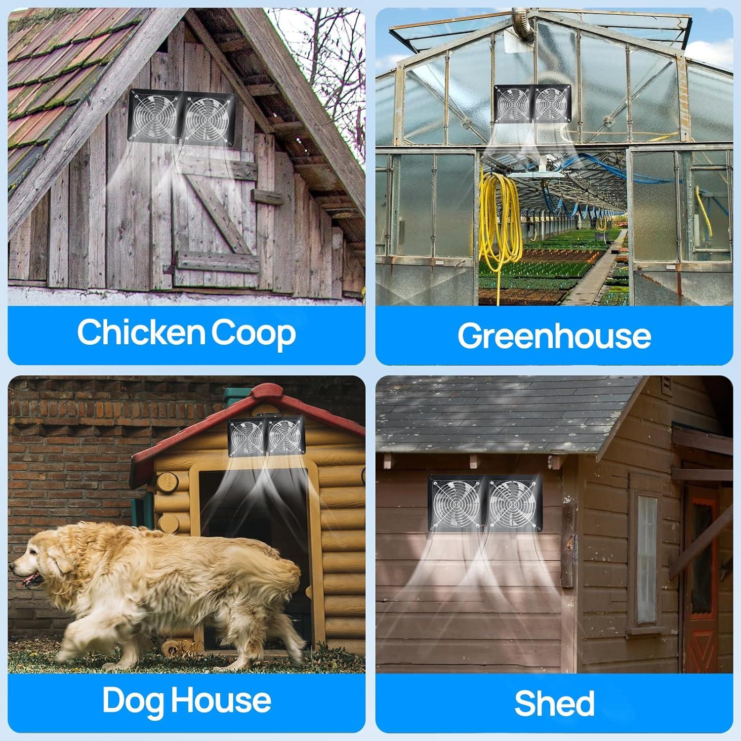 Ventilador de Escape Solar DC HOUSE 20W para Invernaderos y Gallineros