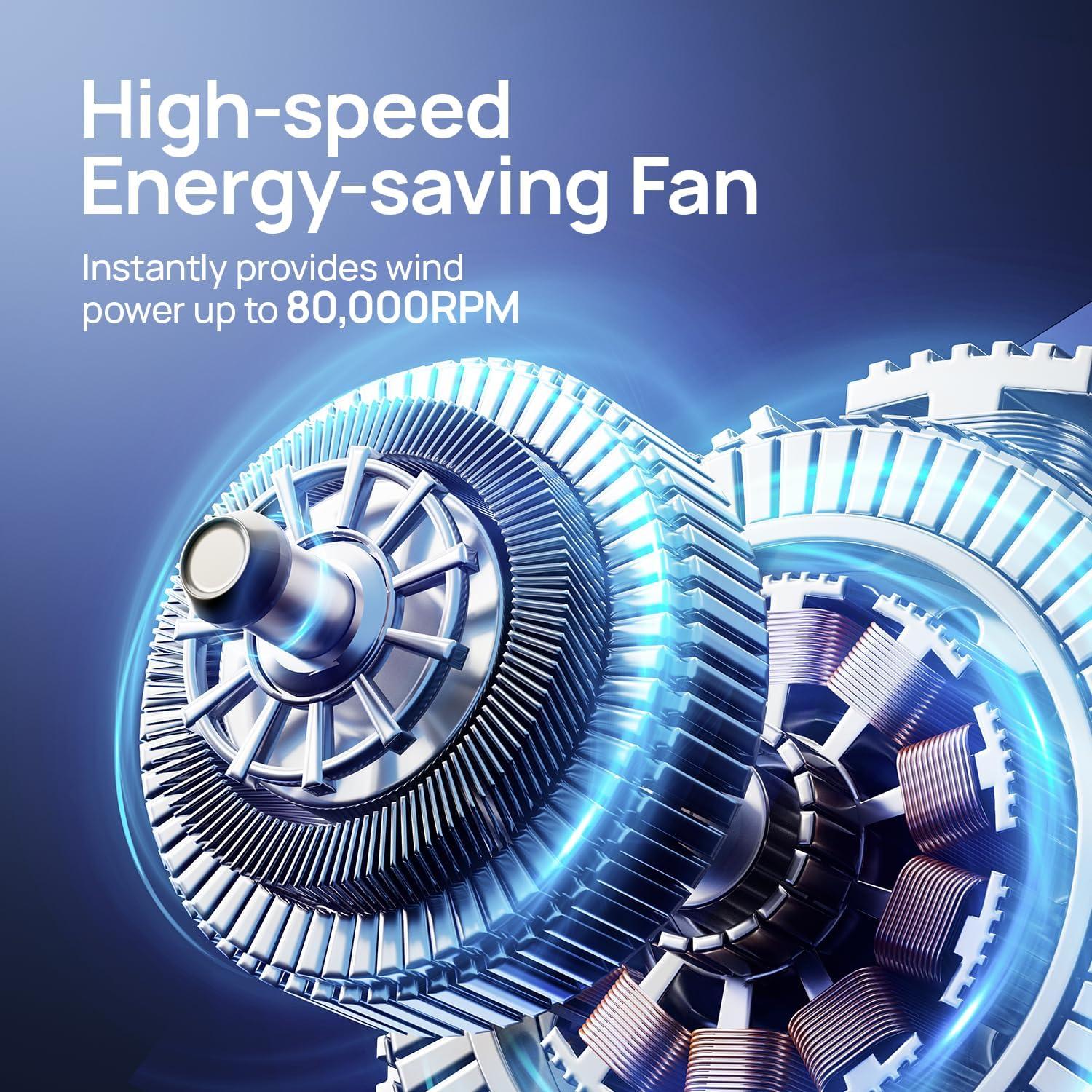 Ventilador de Mano JZ.CAFE Thunder 199 Velocidades 8000mAh