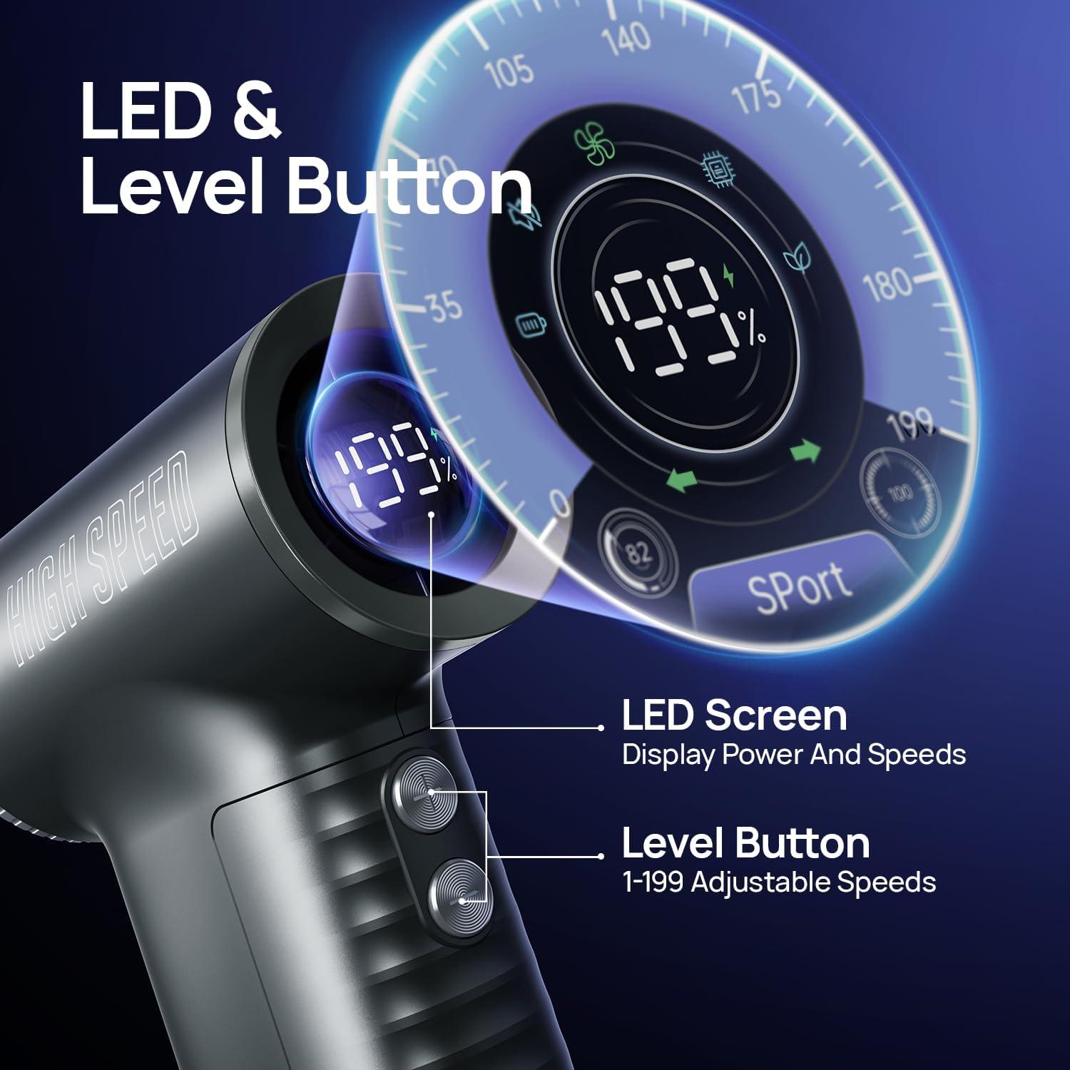 Ventilador de Mano JZ.CAFE Thunder 199 Velocidades 8000mAh