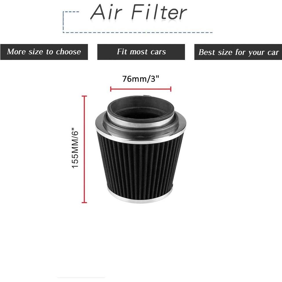 Kit de Entrada de Aire Frío RASNONE 76mm Aluminio Azul