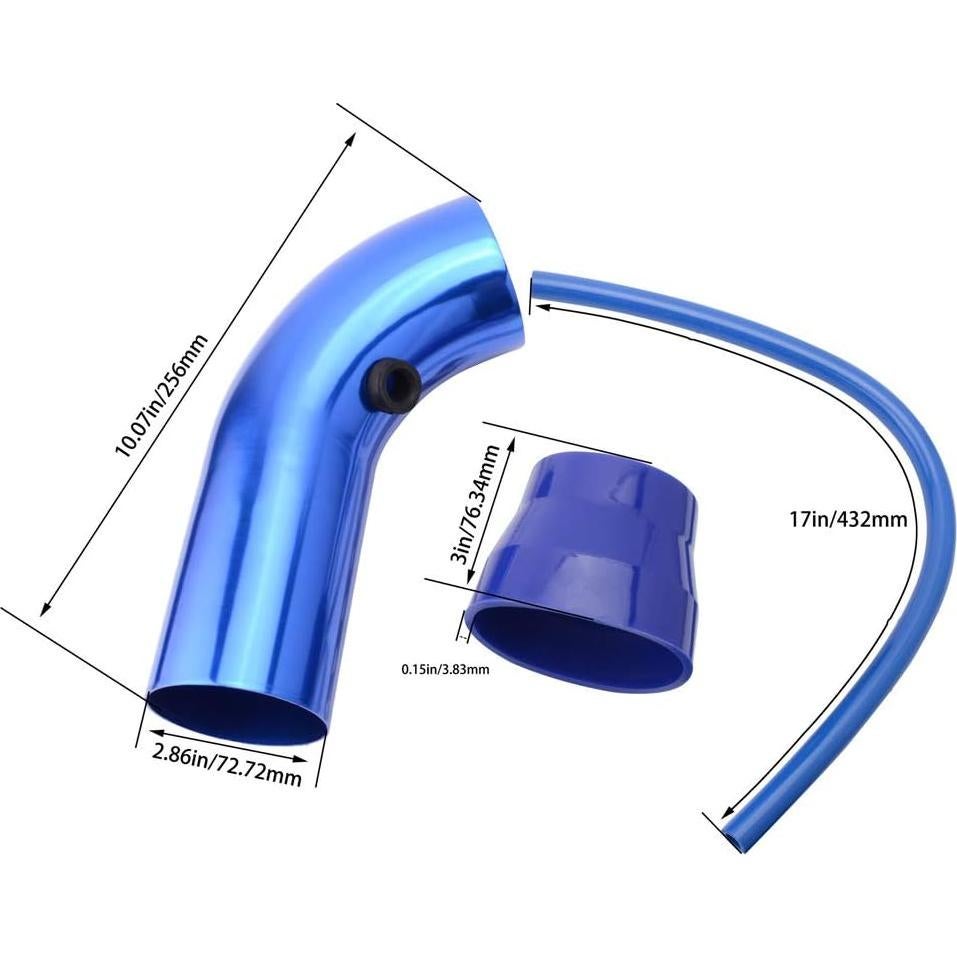 Kit de Entrada de Aire Frío RASNONE 76mm Aluminio Azul