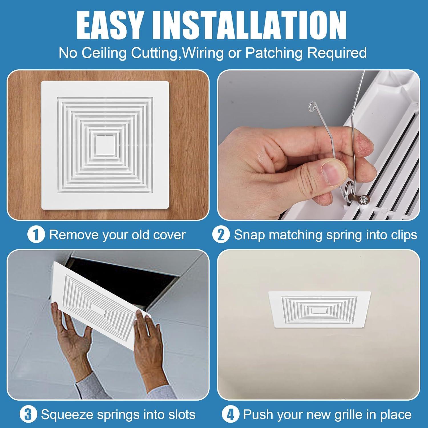 Cubierta de Ventilador Extractor PTLEVYN 22.86x22.86 cm Blanco