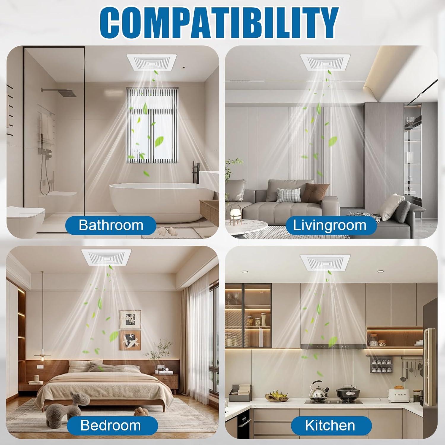 Cubierta de Ventilador Extractor PTLEVYN 22.86x22.86 cm Blanco