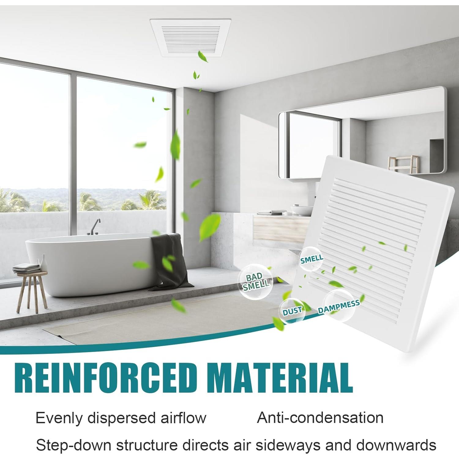 Cubierta de Ventilador de Baño TIHCXNY 22.86x22.86 cm Blanca