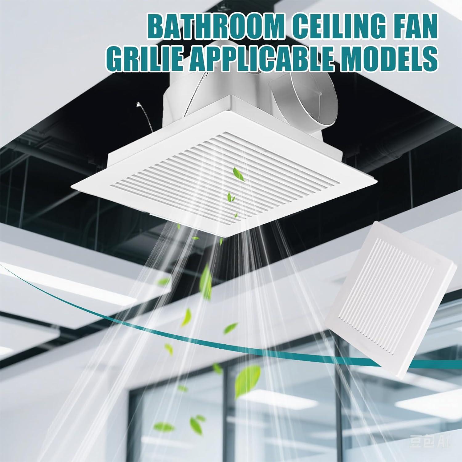 Cubierta de Ventilador de Baño TIHCXNY 22.86x22.86 cm Blanca