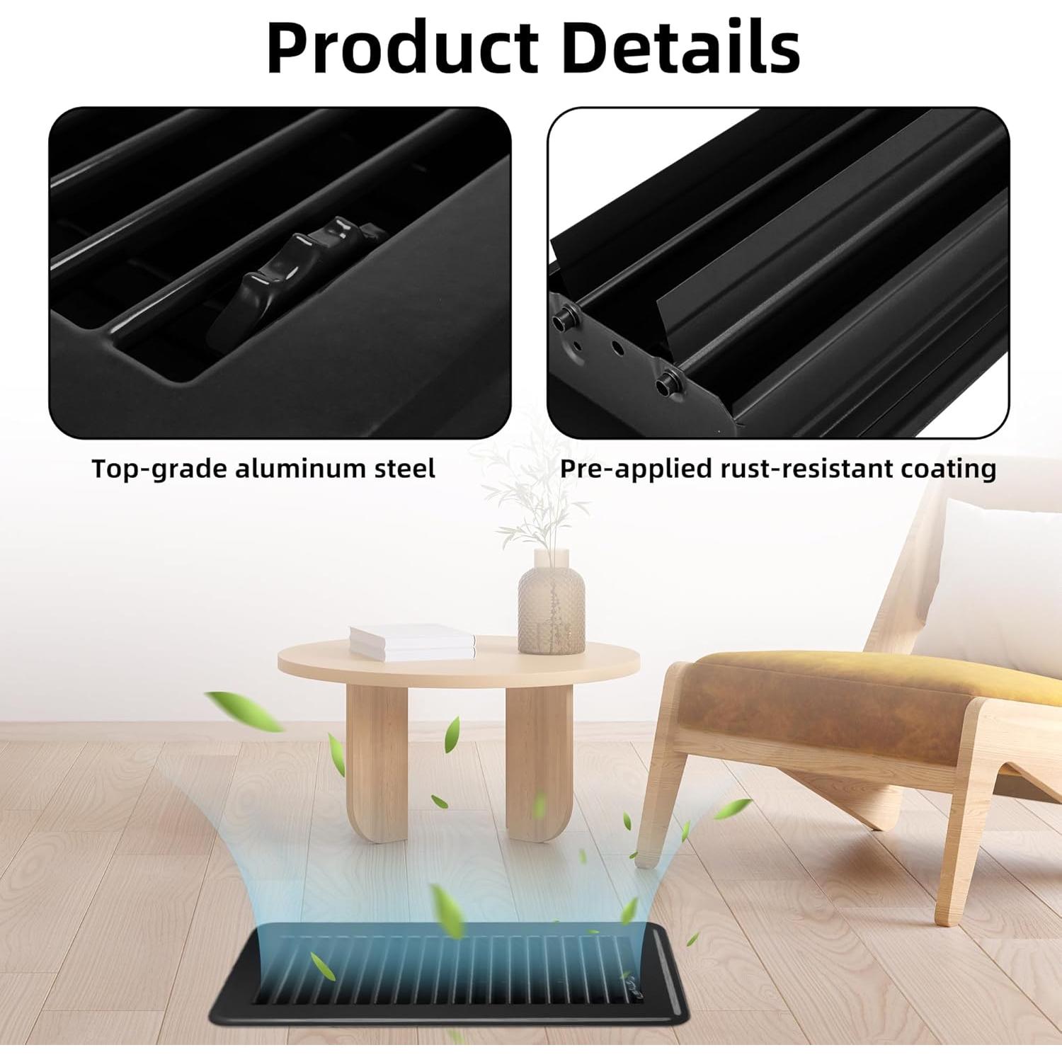 Rejilla de suelo 10 x 25 cm BYEWIRE - Paquete de 3 ajustables