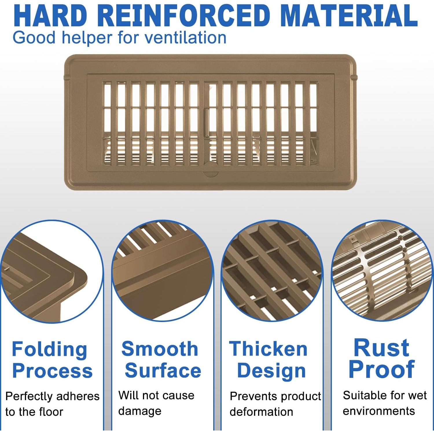 Cubierta de Ventilación Ajustable Vornalin 4x10 cm Marrón
